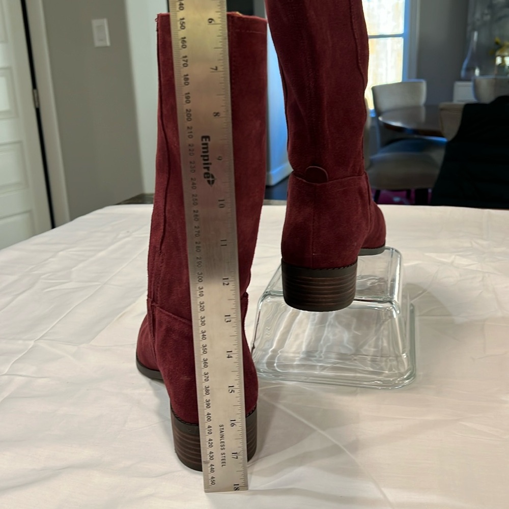 Lucky brand maroon suede boots light western - Picture 9 of 11